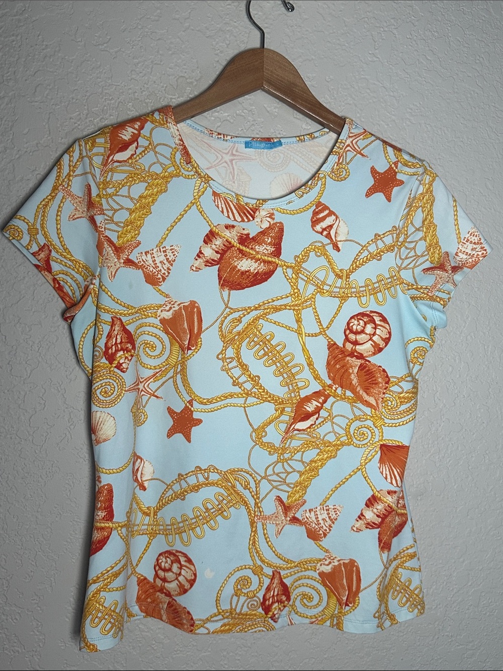 J. McLaughlin Seashell Nautical Rope Top Coastal Vacation Catalina Cloth Travel